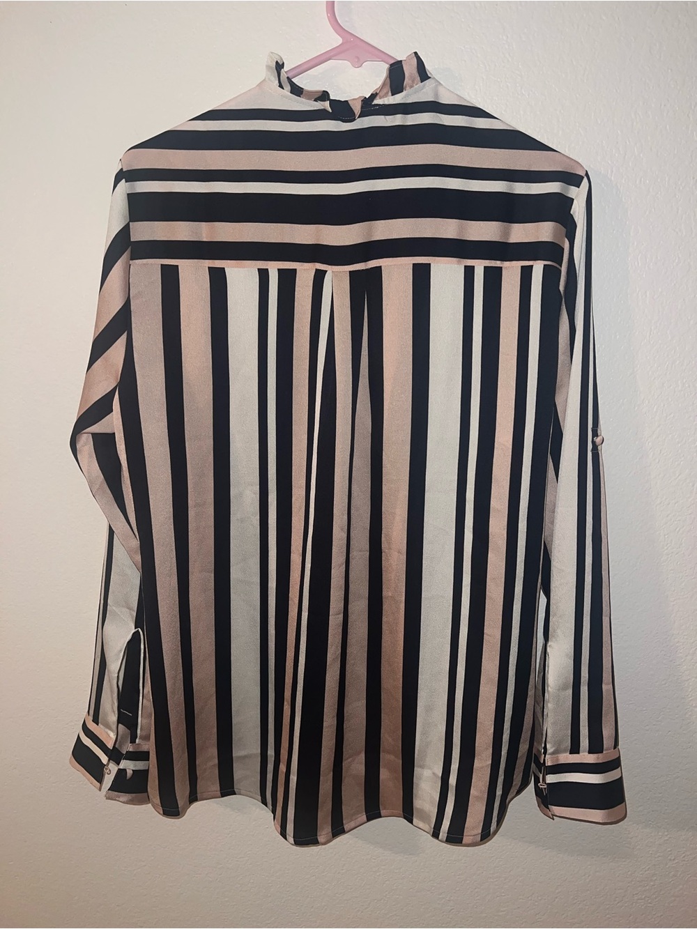 Express Striped Button-Down Blouse - Picture 2 of 5